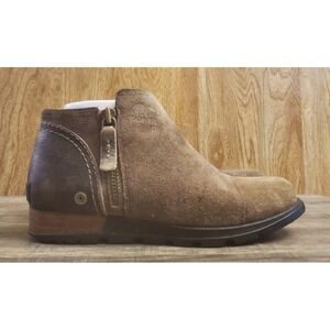 Sorel Major Low Ankle Boots‎ Brown Suede Side Zip Women Size 6